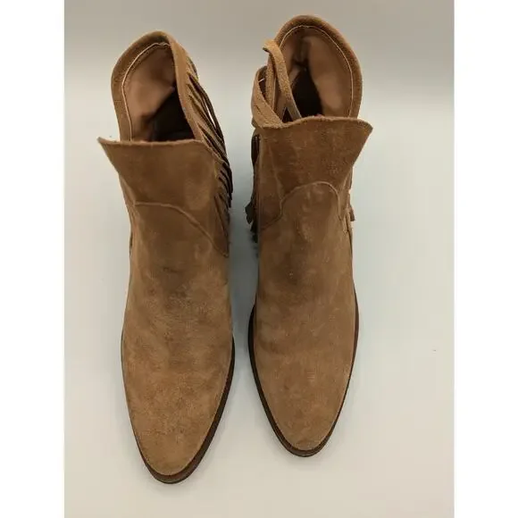 Trafaluc by Zara | Suede Fringed Ankle Boots | Size 41 (US W10.5) - Picture 2 of 12